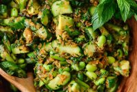 Crunchy Rice Salad Recipe with Sesame and Scallions