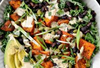 Black Bean and Kale Salad with Roasted Sweet Potato
