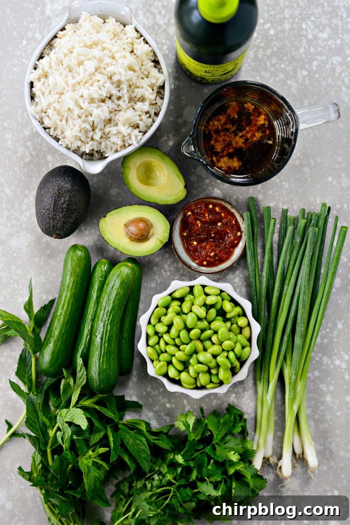 ingredients for Crispy Rice Salad
