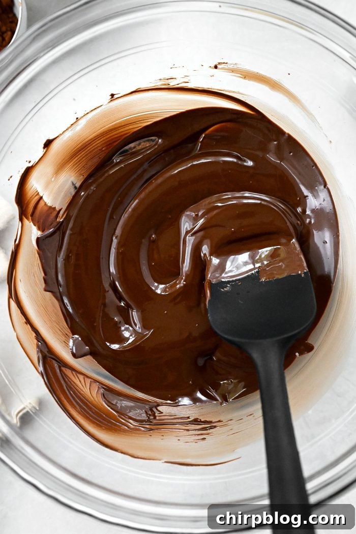 Homemade No-Churn Chocolate Ice Cream Recipe 7 melted chocolate